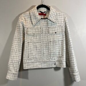 NEW Hugo Boss Tweed White and Black Jacket Size 2 (UK Size 6)